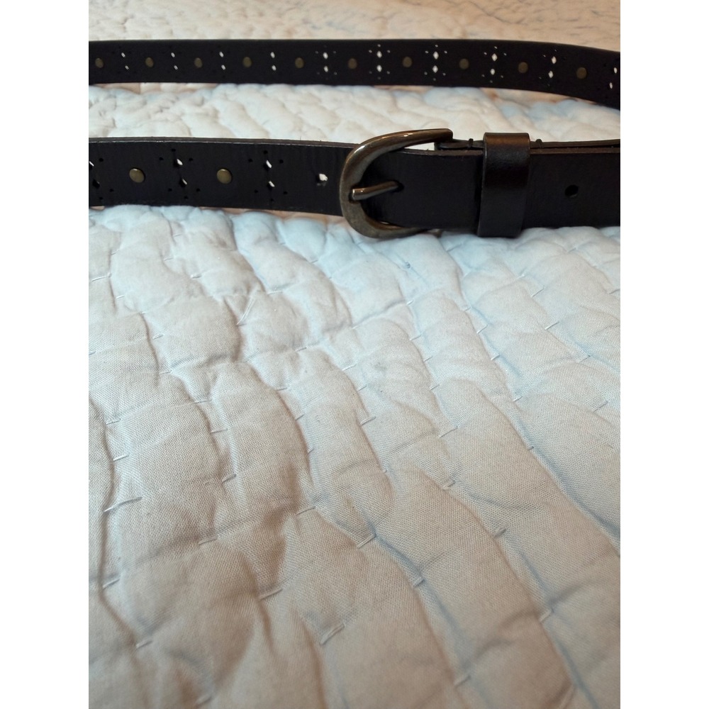 Genuine Leather Large Frye Women's Beaded Perf Leather Belt